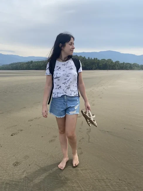 Luciana smiling while traveling